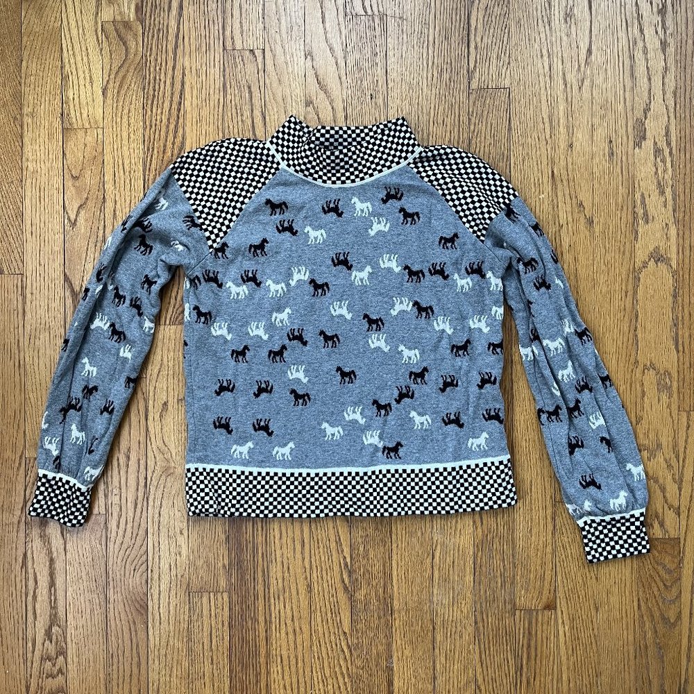 Anthropologie Field Flower horses pullover sweater